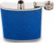 7oz Stainless Steel Hip Flask with Glitter Wrap (Blue)