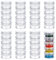 BENECREAT 40 PCS Plastic Stackable Bead Storage Containers Clear Round Bead Storage Jars for Crafts, Small Items, Beads, Jewelry Findings