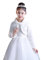 Ommda Mädchen Bolero Jacke Kunstpelz Langarm Warm Blumenmädchen Hochzeits Jäckchen für Hochzeit Party,Weiß,S (3-5Jahre)