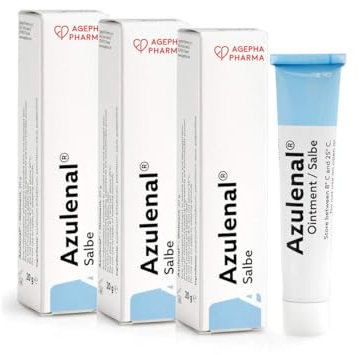 Azulenal Salbe mit Guajazulen – entzündungshemmende Creme bei Hautirritationen, Juckreiz - auch bei Hämorrhoiden, Analfissuren – lindert Rötungen, Brennen, Schmerzen und Spannungsgefühle - 3er Pack