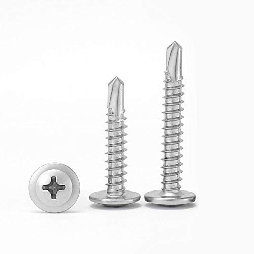 Vite autoforante a testa piatta grande in acciaio inossidabile 410 autoforante autoperforante vite a coda di rondine a rondella-M4,8 * 38 (100 compresse)