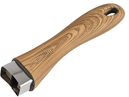 CHICTRY Wooden Pot Handle Scald-Proof Long Handle Grip Replacement with Screw for Non-Stick Wok Frying Pan Saucepan Pan Kitchen Cookware Accessory Wood Color A