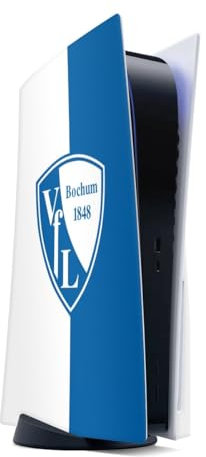 DeinDesign Skin kompatibel mit Sony Playstation 5 Disc Edition Folie Sticker VFL Bochum Offizielles Lizenzprodukt Logo