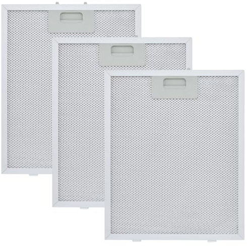 Poweka Universal Filter für Dunstabzugshaube 320 x 260, Fettfilter mit Metallgitter für Dunstabzugshaube (3 Stück)