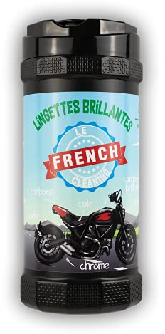 Le French Cleaning - Vasetto di salviette per moto - deposita una pellicola protettiva naturale - senza silicone o solvente (80 salviette lucidanti)