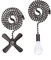 SmoTecQ Ceiling Fan Pull Chain Extender, 2 Pieces 24-inch Extension Chain with Decorative Light Bulb and Fan Cord, ORB Color