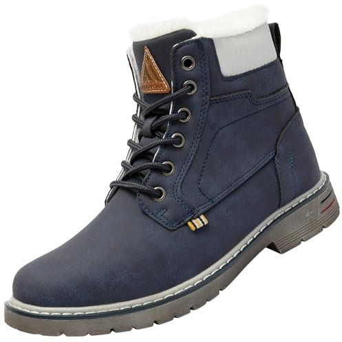 Mishansha Donna Stivali da Neve Uomo Caloroso Scarponcini Invernali Unisex Impermeabile Trekking Scarpe, Blu 40