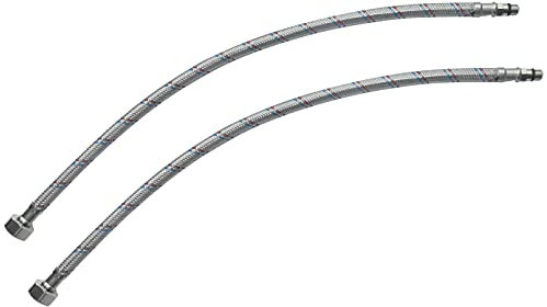 AERZETIX - C51095 - Satz von 2 Schlauchleitungen für mischbatterie weiblich 1/2'' - männlich M10 - länge 500mm - flexible verbindung badezimmer küche - flexibel sanitärarmatur - armaturenschlauch