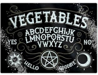 Légumes Ouija Petite planche à découper rectangulaire en verre Noir 28,5 x 20 cm
