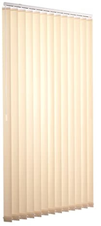 Ventanara® Lamellenvorhang durchgehende Schiene Komplettset Vertikaljalousie 89mm inkl. Montagematerial (Beige (raumverdunkelnd), 200 x 180 cm)