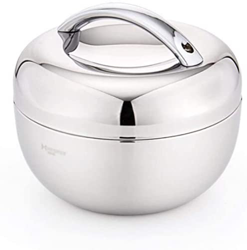 YZJSSL Thermo-Lunchbox Edelstahl Thermoskanne mit weitem Mund für Suppenbehälter für die Arbeit Edelstahl-Thermoskanne für heiße Speisen, Silber, 1,0 l-0.8L