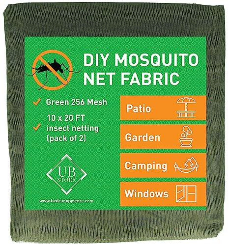 Zanzariera verde 3x6 metri netti confezione da 2 | Rete anti-insetti per soffitti da giardino, terrazze, esterni e finestre | Rete di protezione dagli insetti, a maglia fine