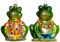 GAUMAANLEI Set mit 2 mundgeblasenen Glas-Frosch-Ornamenten für Weihnachtsbaum