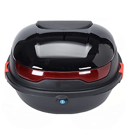 LQSSA 30L Motorrad-Topcase, Hartschalen-Motorrad-Kofferraum-Heckbox Mit Sicherheitsschloss Zur Aufbewahrung Von Helmgepäck, Schnellverschlusssystem/Black