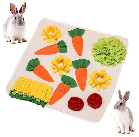 Schnüffelteppich Kaninchen Meerschweinchen – Schnüffelteppich für Kaninchen, waschbar, Erzieherteppich – Schnüffelteppich für Kaninchen – Spielzeug für Kaninchen, waschbar, faltbar, rutschfest,