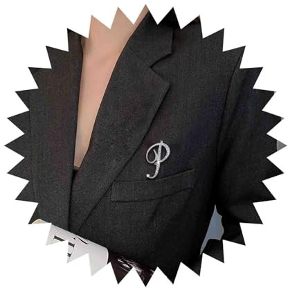 Cimenexe Vintage Kristall Brosche Silber Cz Anfangsbuchstaben Brosche Pin Cz Gepflastert Alphabet Pin Brosche Strass Buchstaben Brosche Pin Hochzeit Revers Pin Bankett Abzeichen Pins(initial P)