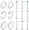 WillTen 20G Nasenringe Gewindelose Nasenringe Ohrstecker Chirurgenstahl Nasenringe Hoops Nasenpiercing Schmuck Silber
