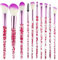 WLLHYF Glitzer Kristall Make up Pinsel Set, 10 Teilig Bling Professionelle Foundation Concealer Lidschatten Eyeliner Rouge Lippenmischung Synthetische Pinsel Werkzeugset Essentials (Lila)