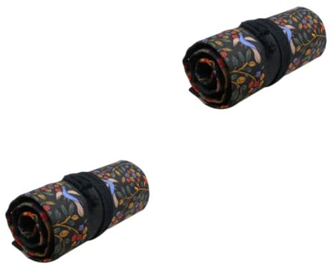 Lurrose 2 Stück 48 Aufbewahrung von Pinseln pinseletui pinseldose Dateiorganisator Bleistifthalter Canvas-Beutel Pinselhalter für Künstler Handbuch Schreibwaren Männer und Frauen