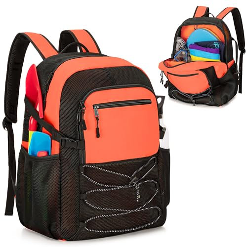 Fasrom Strandtasche xxl Familie Strand Rucksack Badetasche Damen Herren Strandtasche Wasserdicht Groß Orange