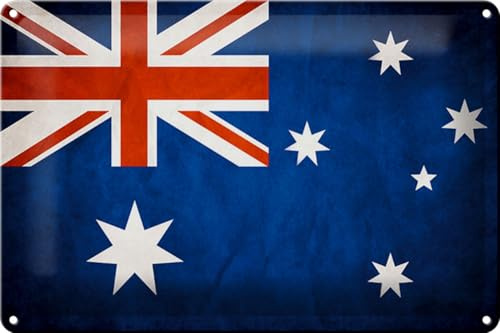 Schild Blech 30x20cm - Made in Germany - Flagge Australien Fahne Metall Deko Blechschild