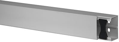 KOMIB 60x40 mm Kabelkanal/Kabelkanäle/Kabelführung - Schraubbar (mit Montagelochung im Boden) - Je Stange 2M (Grau - Steingrau, 6m (3x2M))