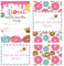 SEDEX 36 Partyeinladungen für Kinder, Mädchen, Geburtstagsparty-Einladungen, Donut-Druck, Einladungskarten mit Klappumschlag-Design und Aufklebern