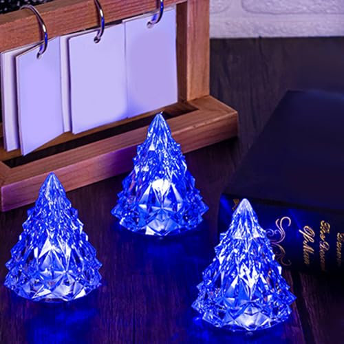 MODOAO Iceberg LED-Nachtlicht, 3 Stück, blaues Kristall-Nachtlicht, Stimmungslicht, Schlafzimmer, Nachttischlampe, schnurlose Dekor-Lampe für Zuhause, Hochzeit, Valentinstag, Weihnachten, Thanksgiving