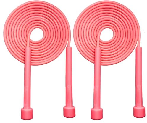 2pcs Skipping Rope, Jumping Rope For Men Women Kids, Adjustable Skipping Rope For Home Exercise, Body Fitness, Fat Burning, Workout Home or Gym personal Training Rope (Pink)