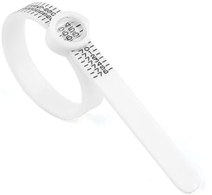 Ringmaßband, Ringgrößenmesser Ringgröße messen Ring Größe Fingerumfang ermitteln bestimmen Größenmesser Fingerumfang Fingergröße, Schwarz Weiß (Weiß)