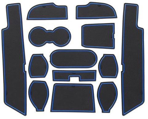 YFBH Auto Tür Naht Coaster Nicht-Slip Armlehne Lagerung Pads Getränke Tasse Halter Gummi Pad Für Audi Für Q4 Für E-tron 2022 2023(Blau)