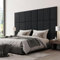 [neu.haus] Set de 3 Coussins Muraux Ensemble de 3 Panneaux Décoratifs en Tissu Tête de Lit Dossier de Banc Amélioration Acoustique Polyester Polyuréthane MDF 60 x 30 cm Noir