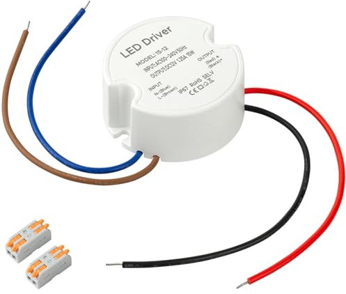 Karyoosi LED Trafo 12V, 230V auf 12V 15W 1.25A, Wasserdichtes IP67 Runder Transformator Für Beleuchtung im Innen- und Außenbereich