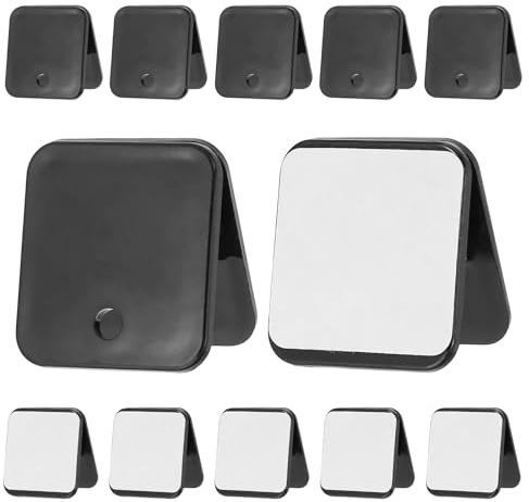 PATIKIL Self-Adhesive Clips, Pack of 12 Plastic Rectangular Wall Clips for Tapestries, Sticky Clips for Photos, Black