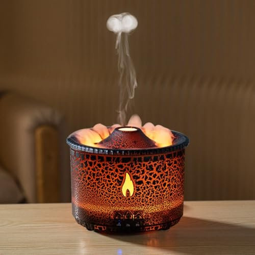 PETSTIBLE Schlafzimmer Luftreinigung und Befeuchtung, stille Flamme Spray Luftbefeuchter, Haushalt USB Bunte Simulation Flamme Aromatherapie Maschine