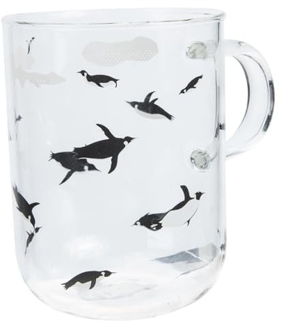 Cabilock Taza de Cristal con Temática de Oso Polar Taza de Té Portátil Taza de Agua de Mano para Bebidas Café