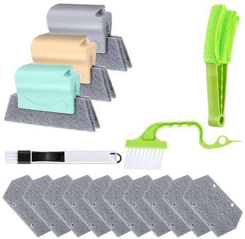 Window Track Cleaner Kit, 16x/set Sliding Door Track Cleaner, Creative Cleaner Brushes Tools, Sliding Door Cleaner Kit, Multifunction Corner Crevice Cleaning Brushes for Sliding Door