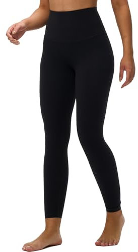 Omwilddo Yoga-Leggings für Damen, hohe Taille, Workout, leichte Kompression, butterweich, zum Entspannen ohne Vordernaht, Schwarz, S