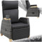 tectake® Rattan Outdoor Sessel, Korbsessel Hochlehner mit Fußstütze, verstellbare Lehne, Relaxsessel mit Liegefunktion, Liegestuhl für Balkon, Lounge Möbel Garten, Sonnenliege, Lesesessel - 1 Sessel