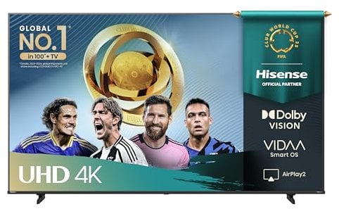 Hisense 85A6Q - UHD 4K Smart TV 85 Pulgadas, Dolby Vision, Escalador IA 4K, Modo Juego Plus, Modo Deportes IA, DTS Virtual X, Control por Voz, Doble Control de Volumen, Auto Ordenación Canales TDT