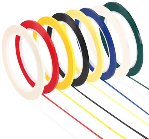 TRKETK 8 Stück Whiteboard-Klebeband Gitternetz-Markierung GrafikbandChart Tape Farbe Selbstklebendes Kunst-Klebeband für Whiteboards Blackboard Notebook Handwerk Scrapbooking
