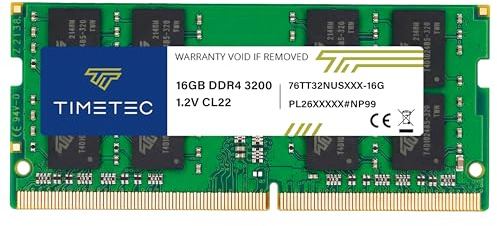 Timetec Premium 16GB DDR4 3200MHz (PC4-3200AA) PC4-25600 SODIMM Laptop RAM – 260-Pin 1.2V CL22 Non-ECC Unbuffered Memory Module for Laptop, Notebook, Mini PC, All-in-One