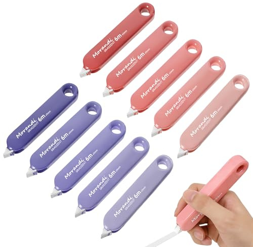 10 Stück White Out Tapes,Mini Whiteout Tape Set,Niedliche Korrekturrollen | 6 m x 5 mm,Farbverlauf Von Rosa Zu Violett,Korrekturroller Set,Korrekturroller Stift für Kinder,Studenten und Büroangestellte