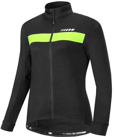 Przewalski Radtrikot Damen Winter Thermo Langarm 3 Rückentaschen | Fleece-Innenfutter, YKK Full Zip, Silikon-Saum, längerer Rücken, reflektierend, Rennrad MTB Pendeln