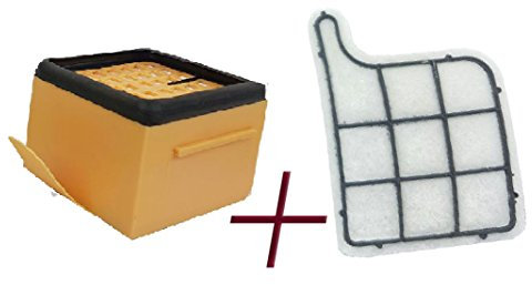 Filtro Griglia per Folletto Vorwerk vk135 - vk136 + Microfiltro Igienico Hepa (1 Filtro Griglia + 1 Filtro Hepa)