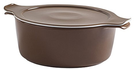 Eschenbach Porzellan Group Cook & Serve Topf mit Deckel 4, 00 l/ 24 cm Kochtopf aus Porzellan, Nougat, 2-Einheiten