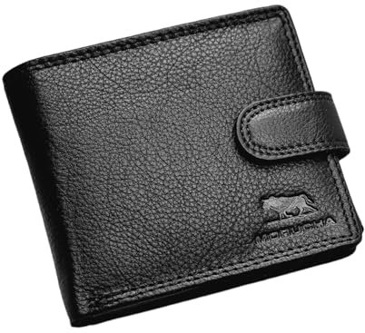 MORUCHA Portefeuille Noir Pour Homme | Véritable Cuir Nappa Souple Blocage RFID | Grande Capacité, Elégant Porte-Monnaie Portefeuille | 6 Cartes, Identifiant Et Argent | Cadeau En Boîte | M-25