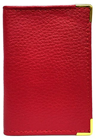 LOLUNA® Porte-Carte Simple 1 à 2 Carte Compact en Cuir Existe en Plusieurs Couleur pour Homme et Femme - Rouge
