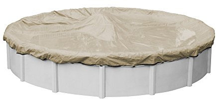 Pool Mate 10,1 m Premium Tan Winter-Poolabdeckung für oberirdische Pools, 1,2 m Überlappung (11,3 m Abdeckungsgröße), solide 35,6 x 35,6 cm, 147,4 g/yd2, Stil: 3133-4-PM