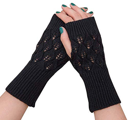 Amorar Frauen Winter Handschuhe Fingerlose Armwärmer Muffs Armstulpen Kurzarm Wrap Warmers Handstulpen Fäustlinge Hollow Wrist Warner Pulswärmer